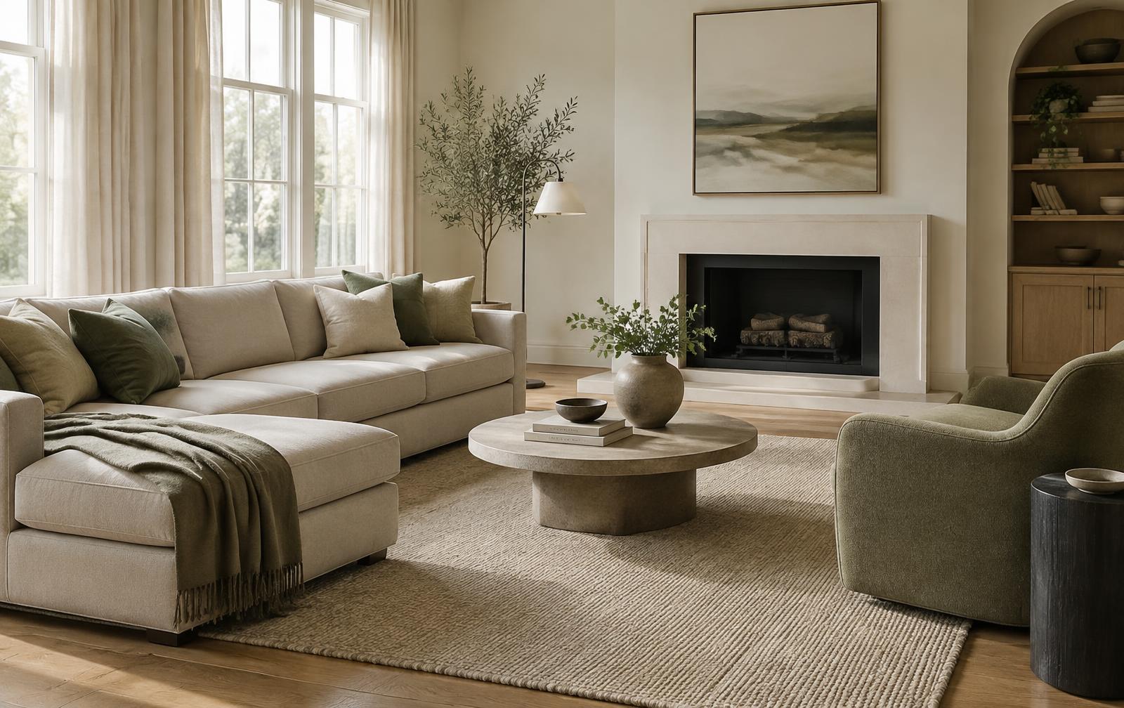 A freshly cleaned domestic living room